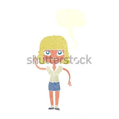 Cartoon agacé femme bulle main design Photo stock © lineartestpilot