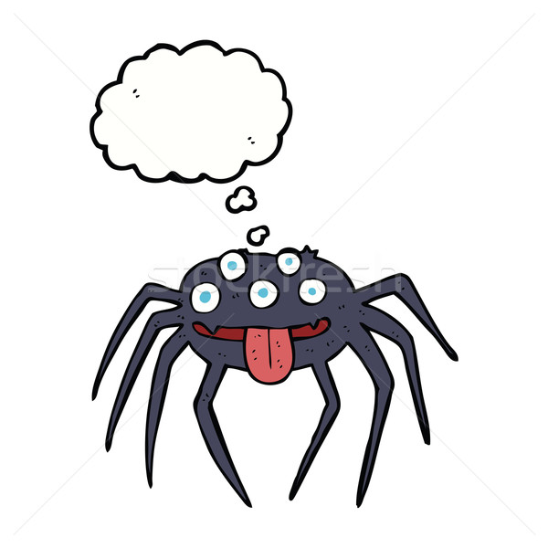 cartoon gross halloween spider with thought bubble Stock photo © lineartestpilot