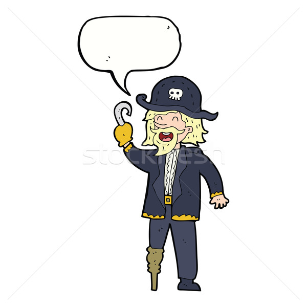 cartoon pirate captain with speech bubble Stock photo © lineartestpilot