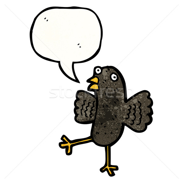 Cartoon linea uccello nero retro disegno Foto d'archivio © lineartestpilot