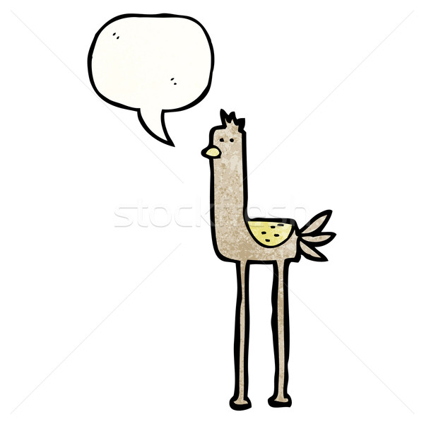 Stockfoto: Cartoon · vogel · tekstballon · retro · textuur · geïsoleerd