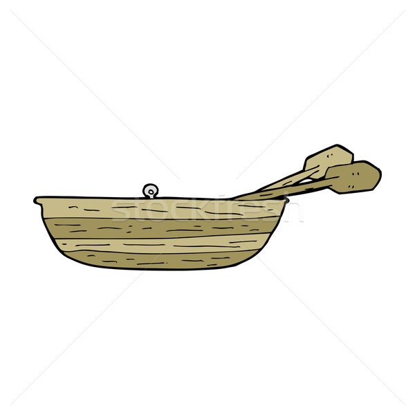 Desenho animado remo barco projeto arte retro Foto stock © lineartestpilot