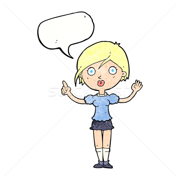 Cartoon девушки вопросе речи пузырь женщину Сток-фото © lineartestpilot