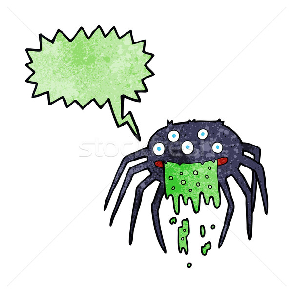 cartoon gross halloween spider with speech bubble Stock photo © lineartestpilot