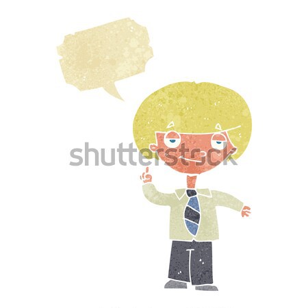 cartoon mean man with speech bubble Stock photo © lineartestpilot