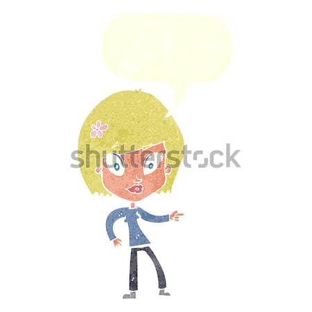 cartoon schoolboy answering question with speech bubble Stock photo © lineartestpilot