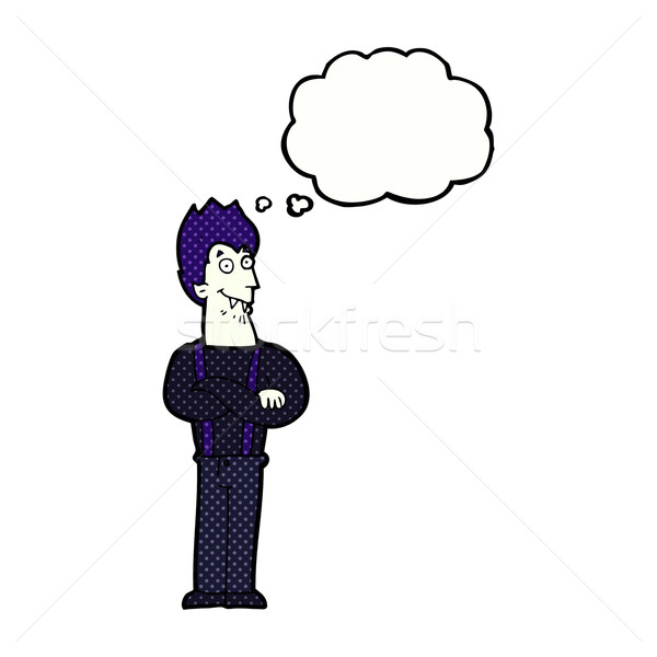 cartoon happy vampire with thought bubble Stock photo © lineartestpilot