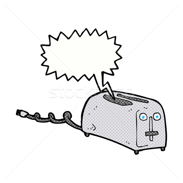 Cartoon тостер речи пузырь стороны дизайна Crazy Сток-фото © lineartestpilot