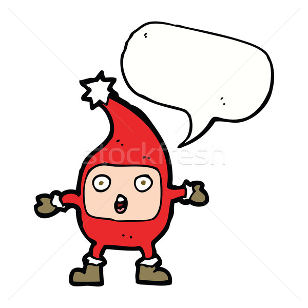 Desenho animado engraçado natal criatura balão de fala mão Foto stock © lineartestpilot