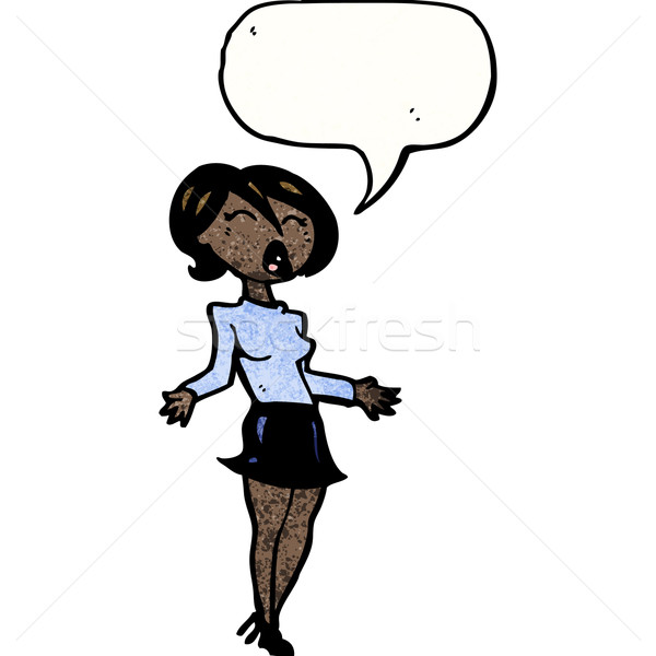 Cartoon mujer corto falda sexy hablar Foto stock © lineartestpilot