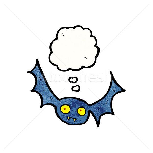 Desen animat halloween bat retro balon desen Imagine de stoc © lineartestpilot