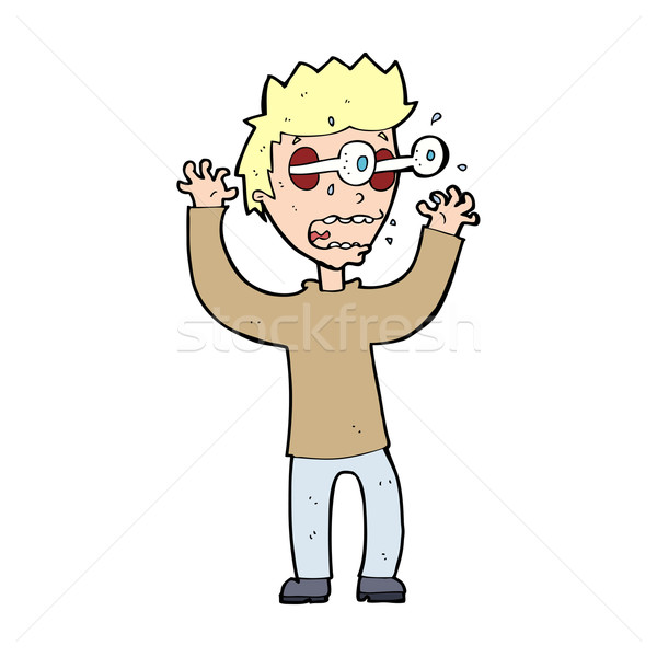 Stock photo: cartoon terrified man