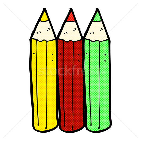 comic cartoon coloring pencils Stock photo © lineartestpilot