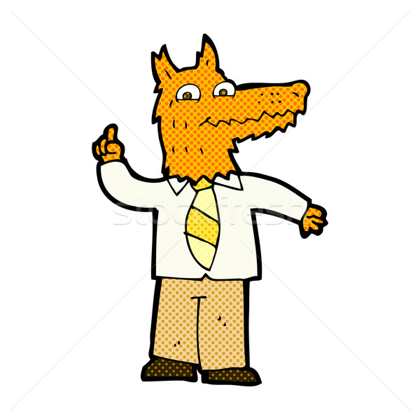 comic cartoon business fox with idea Stock photo © lineartestpilot