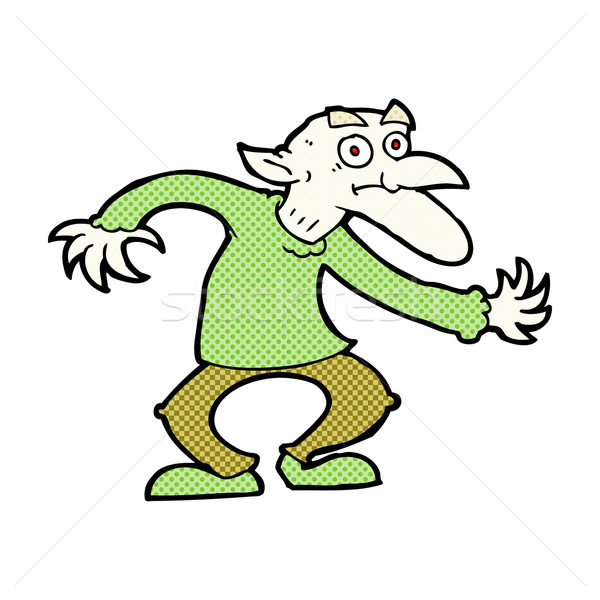 Comic Karikatur Kobold Retro Comic Stil Stock foto © lineartestpilot
