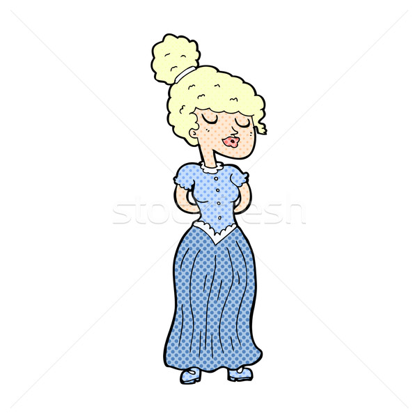 comic cartoon pretty victorian woman Stock photo © lineartestpilot