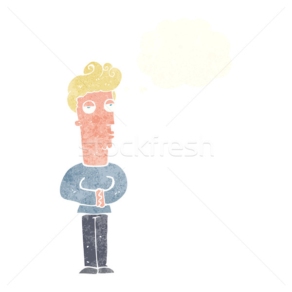 Cartoon arrogante uomo bolla di pensiero mano design Foto d'archivio © lineartestpilot