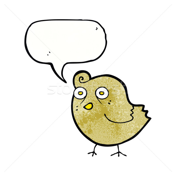 funny cartoon bird with speech bubble Stock photo © lineartestpilot