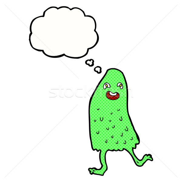 cartoon funny slime monster with thought bubble Stock photo © lineartestpilot