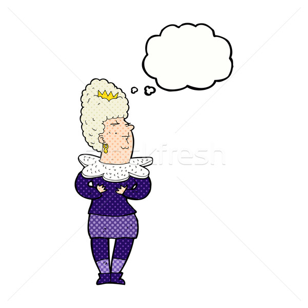Cartoon aristocratisch vrouw gedachte bel hand ontwerp Stockfoto © lineartestpilot