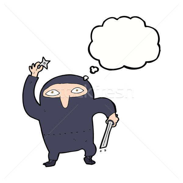 cartoon ninja with thought bubble Stock photo © lineartestpilot