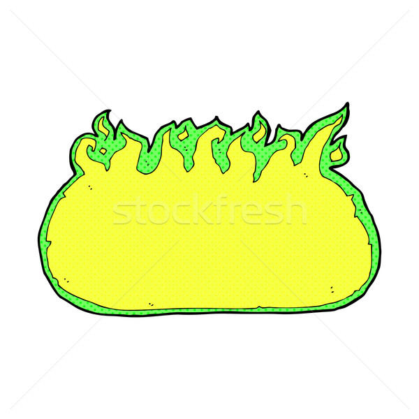 comic cartoon green fire border Stock photo © lineartestpilot