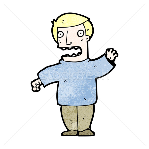 Cartoon nerveux homme art rétro Photo stock © lineartestpilot