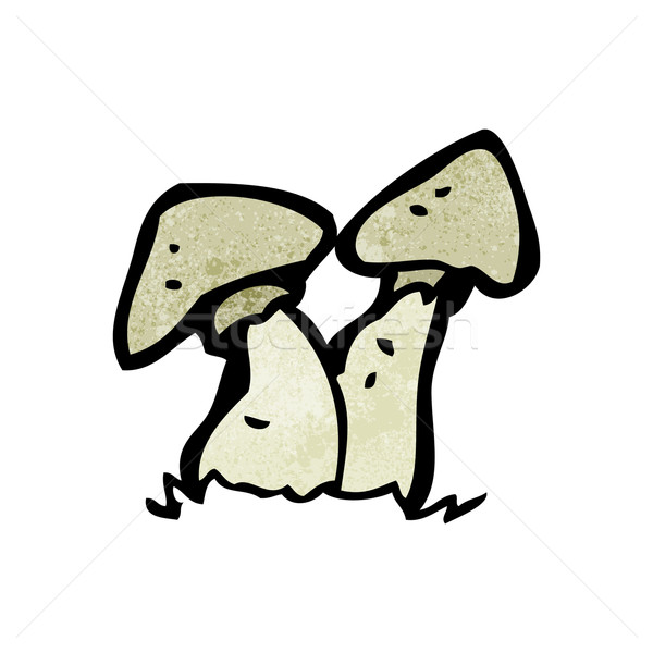 Cartoon champignon vénéneux rétro texture isolé blanche Photo stock © lineartestpilot