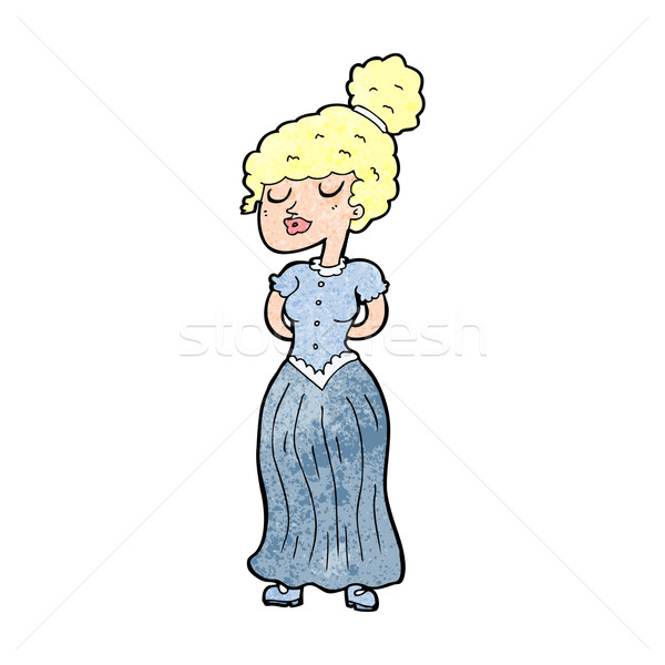 cartoon pretty victorian woman Stock photo © lineartestpilot