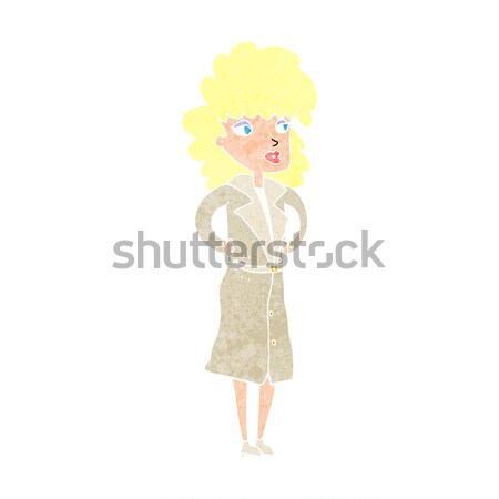 Cartoon kobieta okop płaszcz projektu sztuki Zdjęcia stock © lineartestpilot