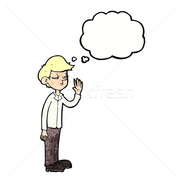 cartoon arrogant boy with thought bubble Stock photo © lineartestpilot
