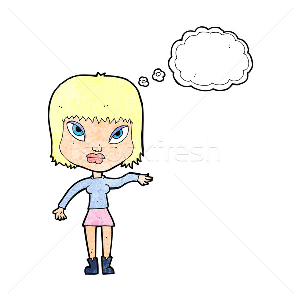 cartoon woman making gesture with thought bubble Stock photo © lineartestpilot