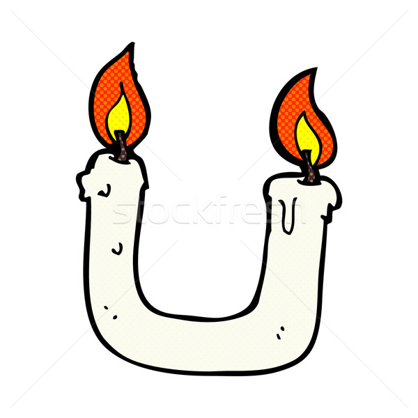 burning the candle at both ends comic cartoon Stock photo © lineartestpilot