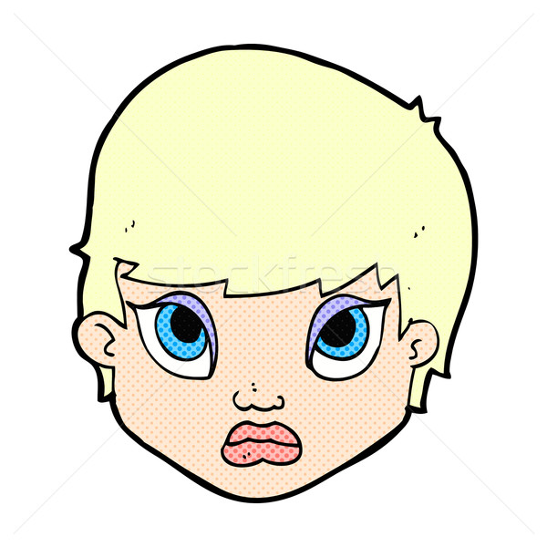 комического Cartoon дуется женщину ретро Сток-фото © lineartestpilot