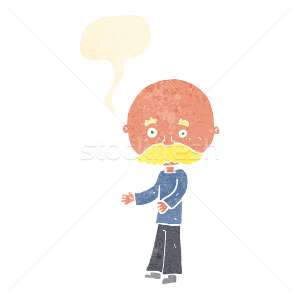 cartoon man with mustache with speech bubble Stock photo © lineartestpilot