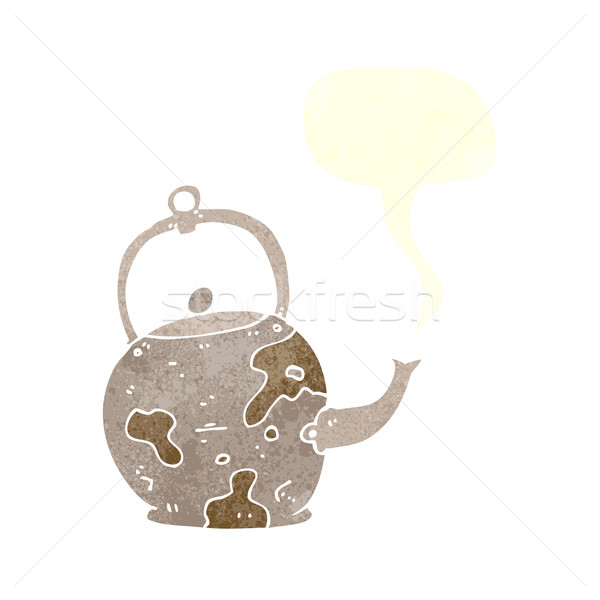 cartoon old tea pot with speech bubble Stock photo © lineartestpilot