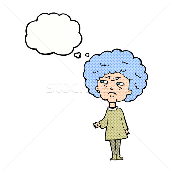cartoon old lady with thought bubble Stock photo © lineartestpilot