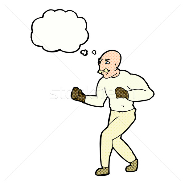 cartoon victorian boxer with thought bubble Stock photo © lineartestpilot