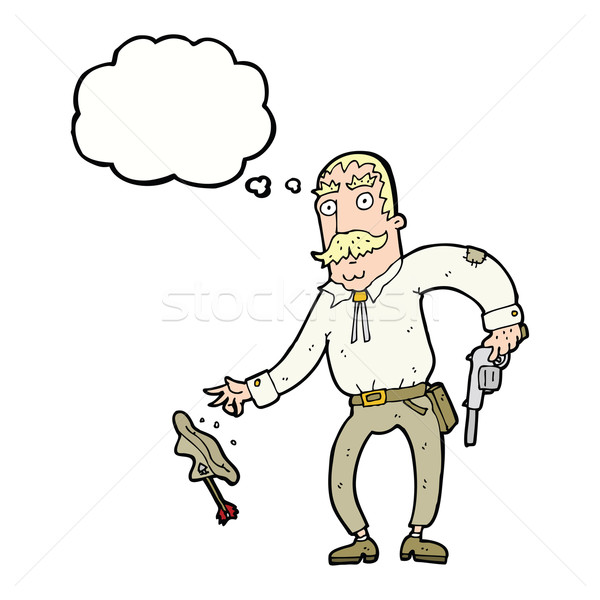 cartoon wild west cowboy with thought bubble Stock photo © lineartestpilot