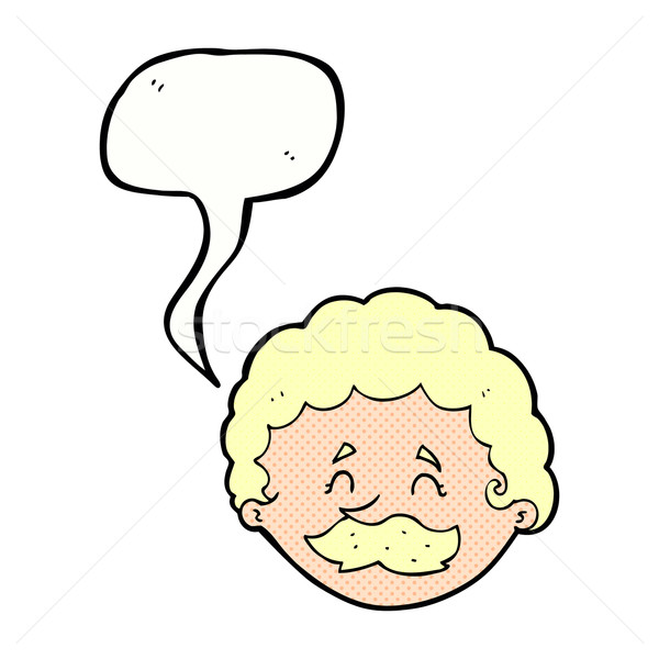 cartoon man with mustache with speech bubble Stock photo © lineartestpilot