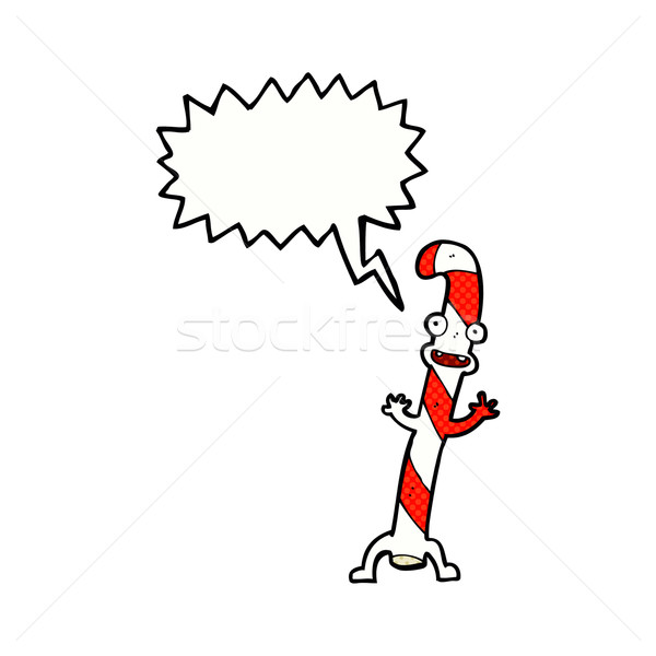 Karikatur Tanz Weihnachten candy Zuckerrohr Sprechblase Stock foto © lineartestpilot