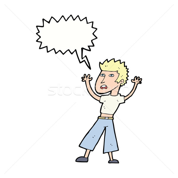 cartoon man panicking with speech bubble Stock photo © lineartestpilot