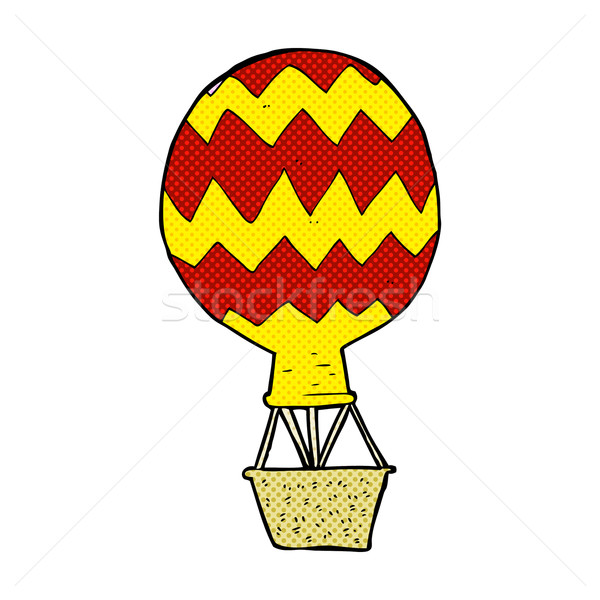 Stock photo: comic cartoon hot air balloon