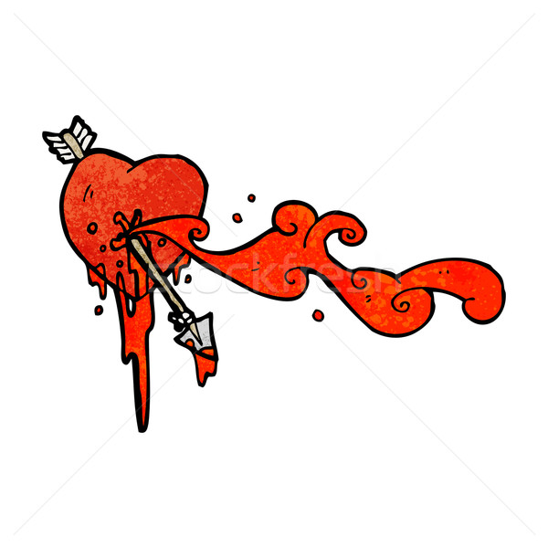 arrow shot though heart cartoon Stock photo © lineartestpilot