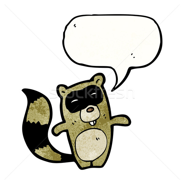 Cartoon wasbeer praten retro tekening cute Stockfoto © lineartestpilot