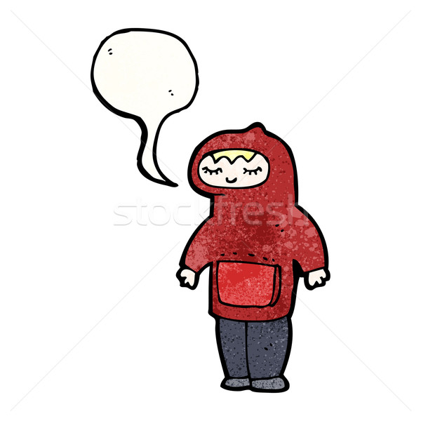 teenager in hooded sweatshirt cartoon Stock photo © lineartestpilot