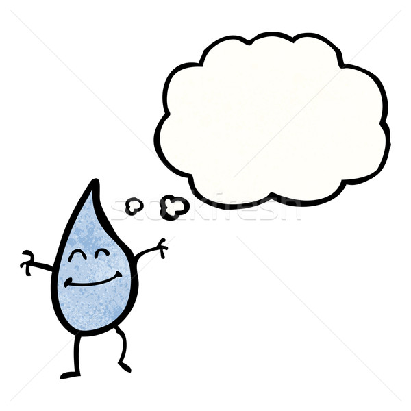 Cartoon gota de agua burbuja de pensamiento retro dibujo idea Foto stock © lineartestpilot