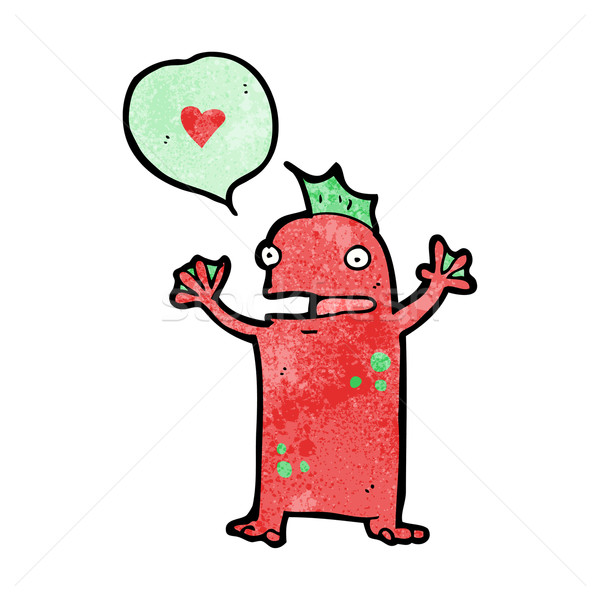 Cartoon peu marécage monstre amour coeur [[stock_photo]] © lineartestpilot