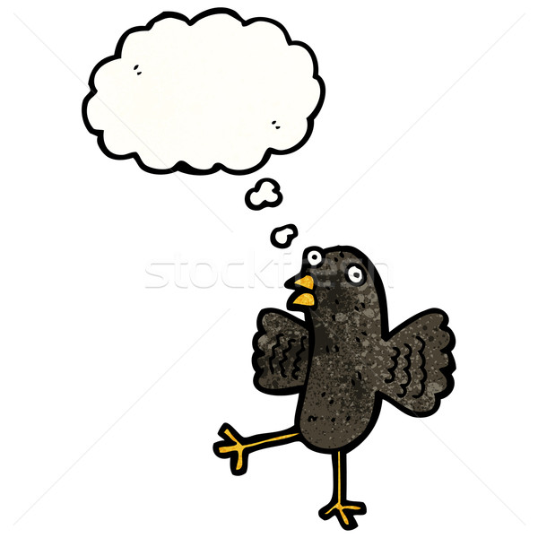 Cartoon ворон птица ретро шаре рисунок Сток-фото © lineartestpilot