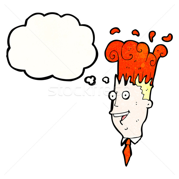 cartoon man with exploding brain Stock photo © lineartestpilot